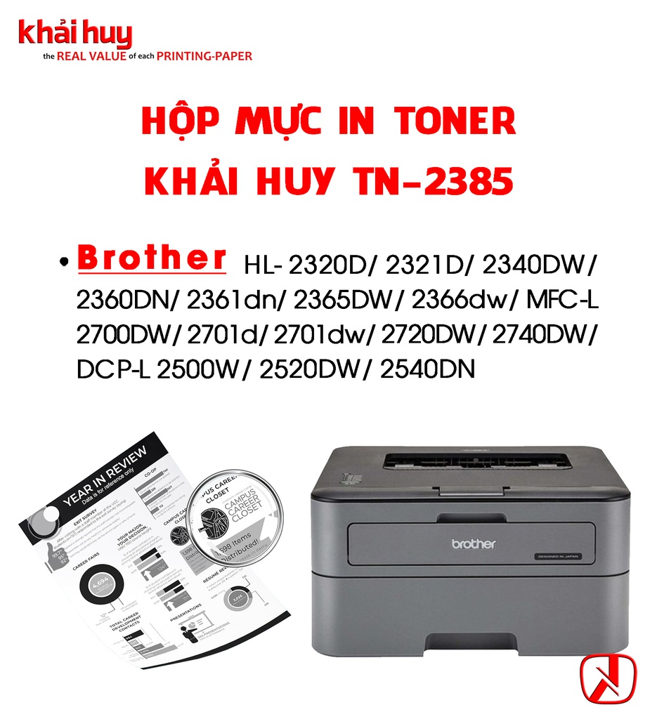 HỘP MỰC IN TONER KHẢI HUY TN-2385