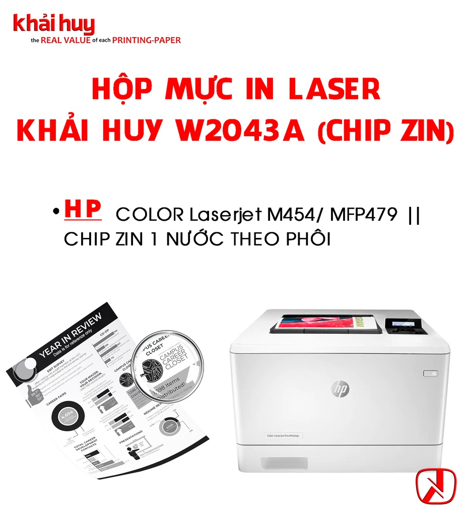 HỘP MỰC IN LASER KHẢI HUY W2043A (CHIP ZIN)