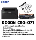 HỘP MỰC IN LASER KOGON CRG-071 (KHÔNG CHIP)