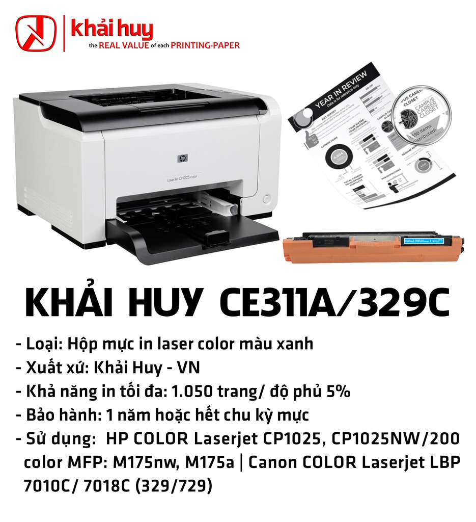 HỘP MỰC IN TONER KHẢI HUY CE311A/ 329C