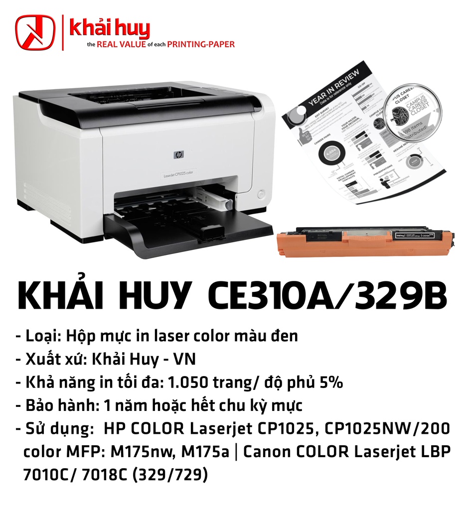 HỘP MỰC IN TONER KHẢI HUY CE310A/ 329B