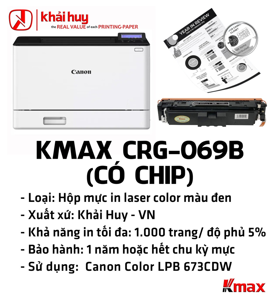 HỘP MỰC IN LASER KMAX CRG-069B (CÓ CHIP)