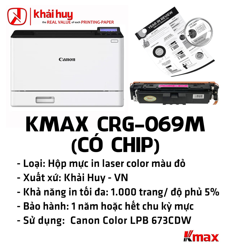 HỘP MỰC IN LASER KMAX CRG-069M (CÓ CHIP)