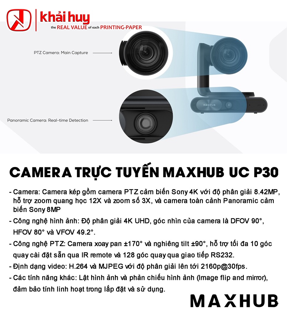 CAMERA TRỰC TUYẾN MAXHUB UC P30