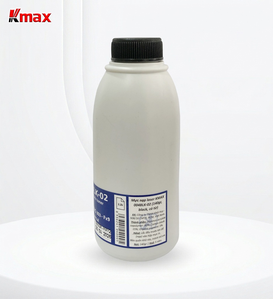 Mực nạp laser KMAX 004BLK-02 (140gr, black, có từ) - Dùng cho hộp mực máy in 1010/ 2015 * LBP 2900