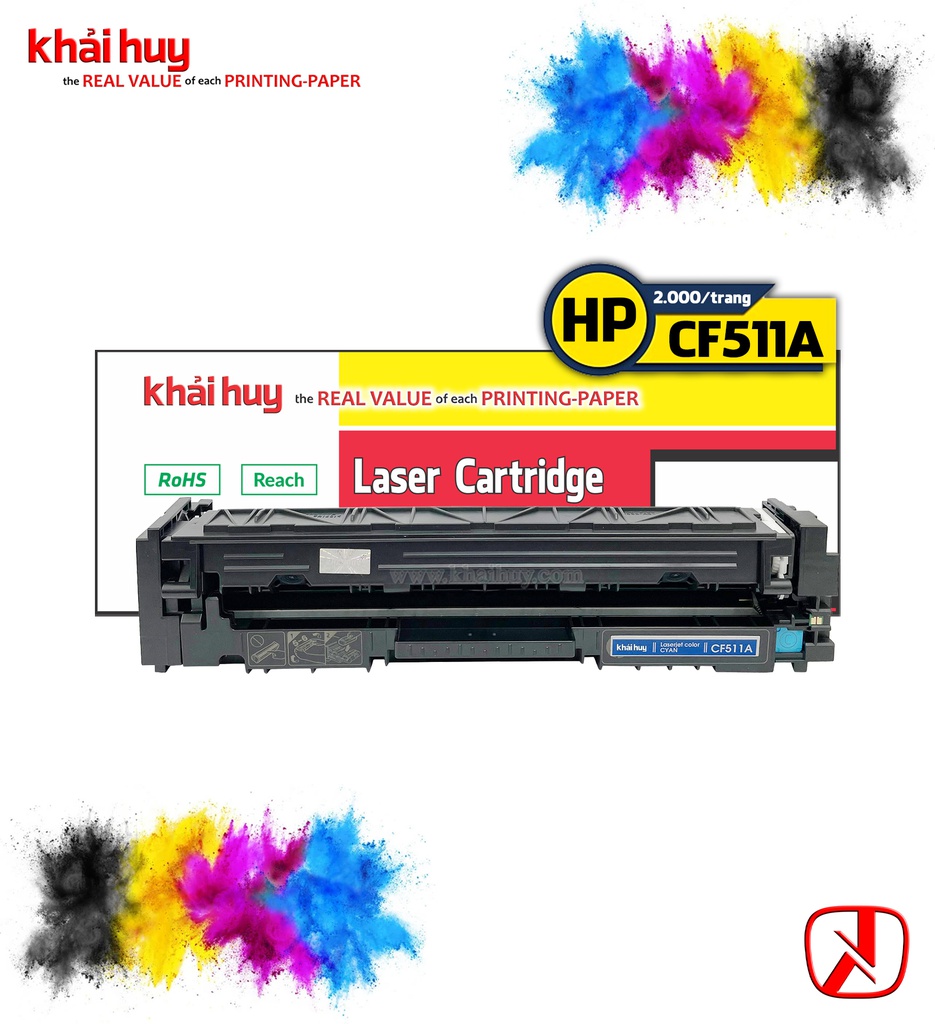 Hộp mực in laser KHẢI HUY CF511A (1.1K, cyan, có chíp) - Dùng cho máy Color M154/ M180