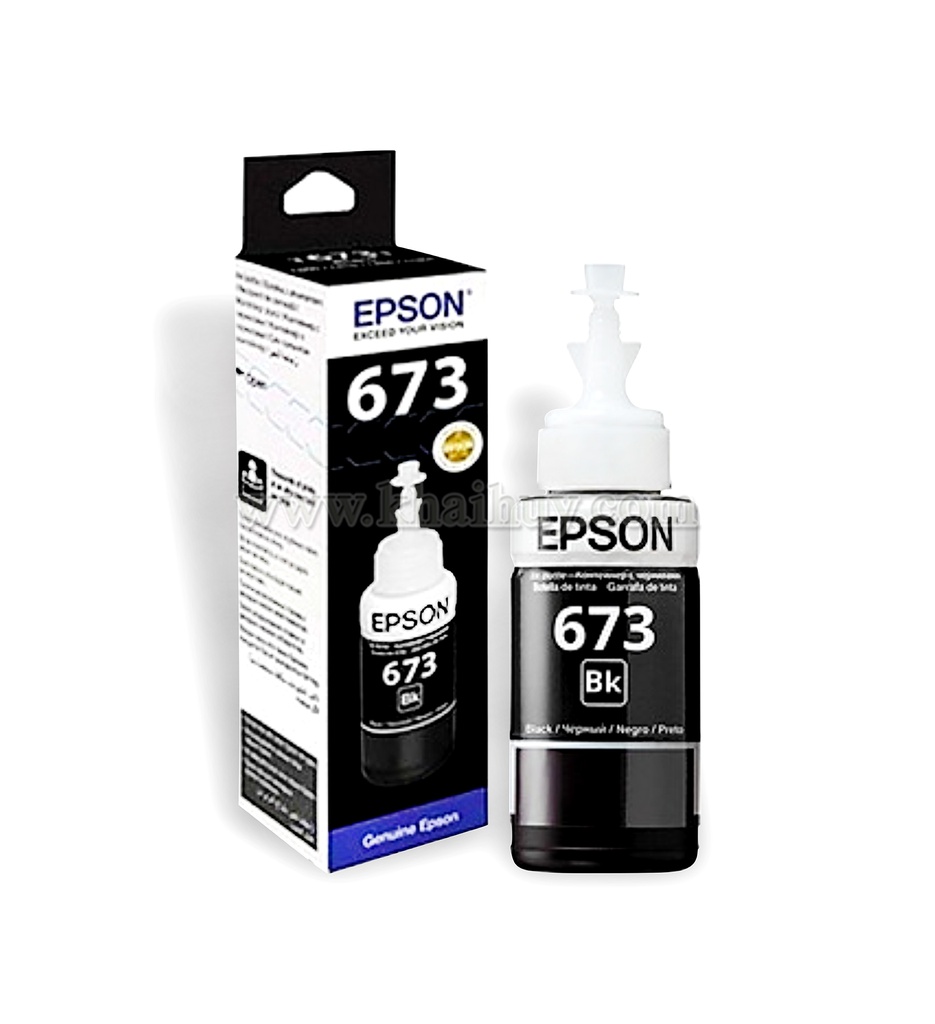 Mực nạp nước EPSON 673BK-C13T673100 (70ml, black, chính hãng) - Dùng cho hộp mực máy in phun L800/ L805/ L850