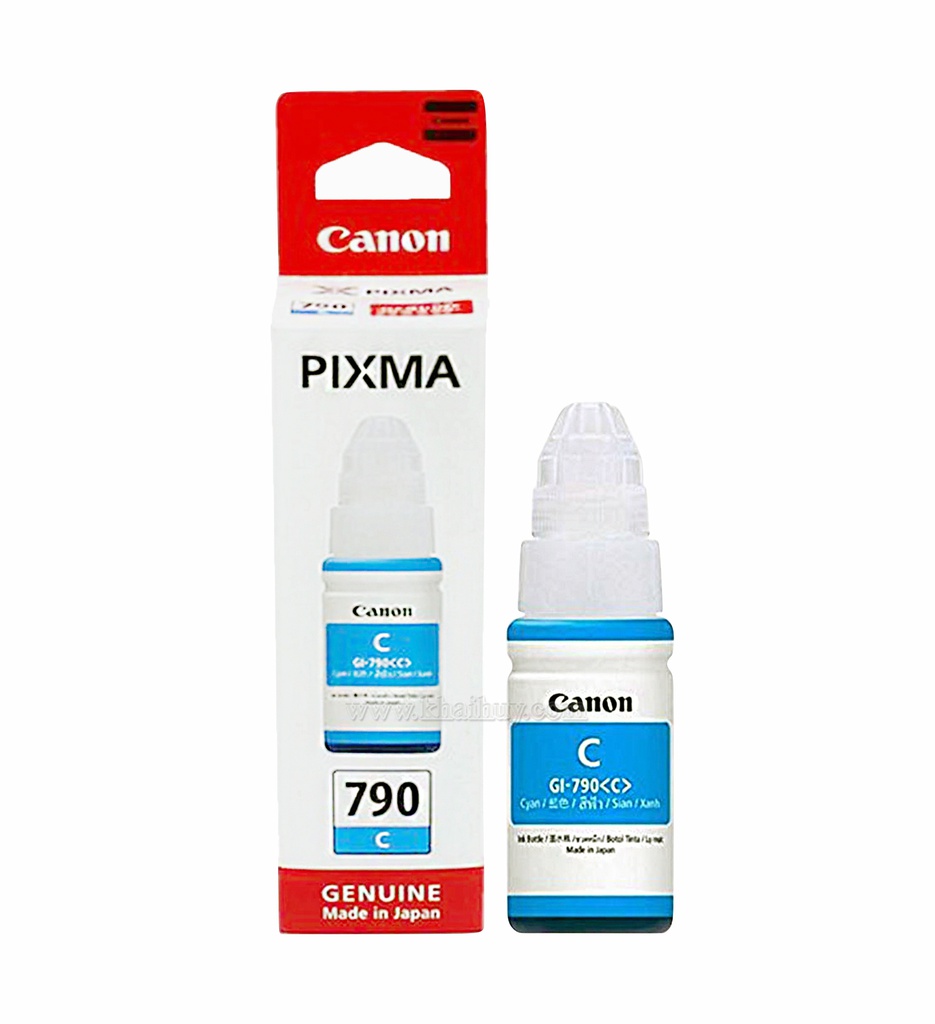 Mực nạp nước CANON GI790C-0672C001AA (70ml, cyan, chính hãng) - Dùng cho hộp mực máy in phun G1000/ G1010/ G2000