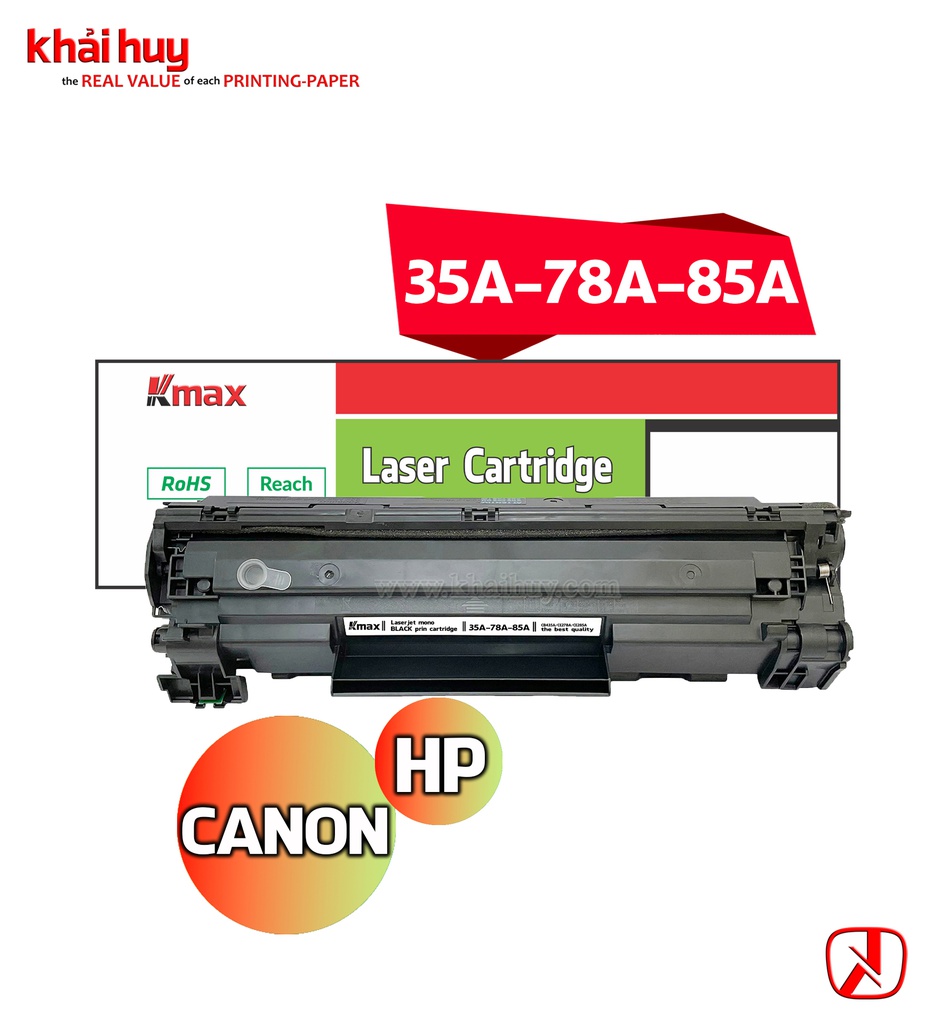 Hộp mực in laser KMAX 278A/285A/435A/436A Universal (1.5K, black, có chíp) - Dùng cho máy 1102/ 1566/ 1606dn * LBP 6230/ 6200d/ 6000dn