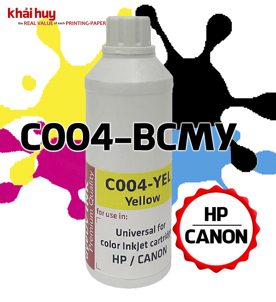 Mực nạp nước KMAX C04YEL-03 (100ml, yellow, dyeUV) - Dùng cho hộp mực máy in phun G1010/ G2010/ G3010