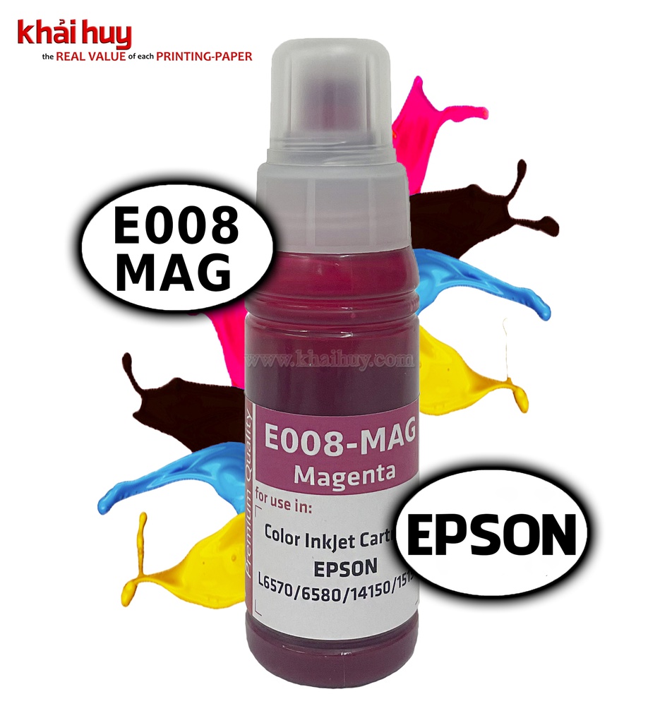 Mực nạp nước KMAX E008MAG-03 (70ml, magenta, dyeUV) - Dùng cho hộp mực máy in phun L6570/ 6580
