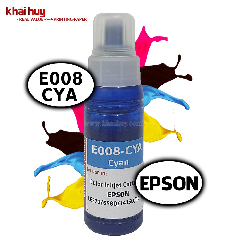 Mực nạp nước KMAX E008CYA-03 (70ml, cyan, dyeUV) - Dùng cho hộp mực máy in phun L6570/ 6580