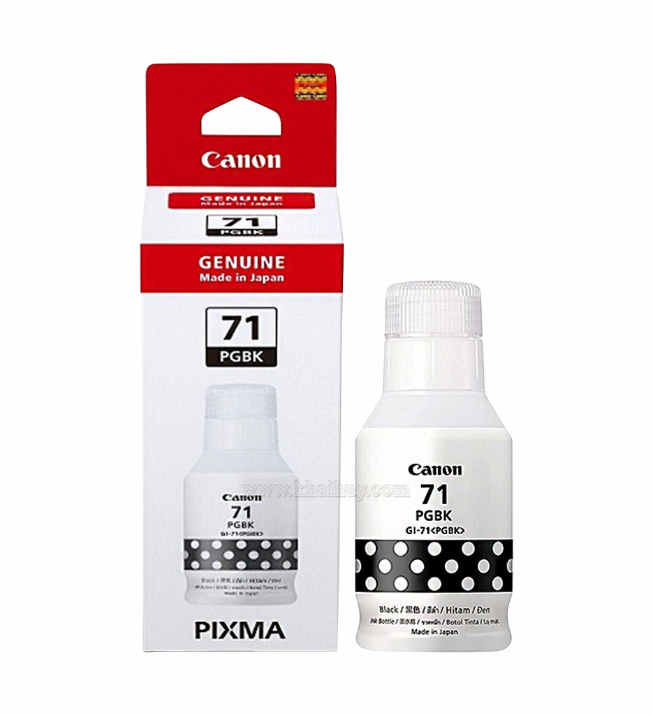 Mực nạp nước CANON GI71PGBK-4531C001AA (135ml, black, chính hãng) - Dùng cho hộp mực máy in phun G1000/ G1010/ G2000