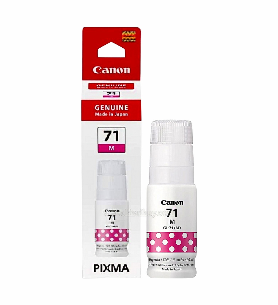 Mực nạp nước CANON GI71M-4554C001AA (70ml, magenta, chính hãng) - Dùng cho hộp mực máy in phun G1000/ G1010/ G2000