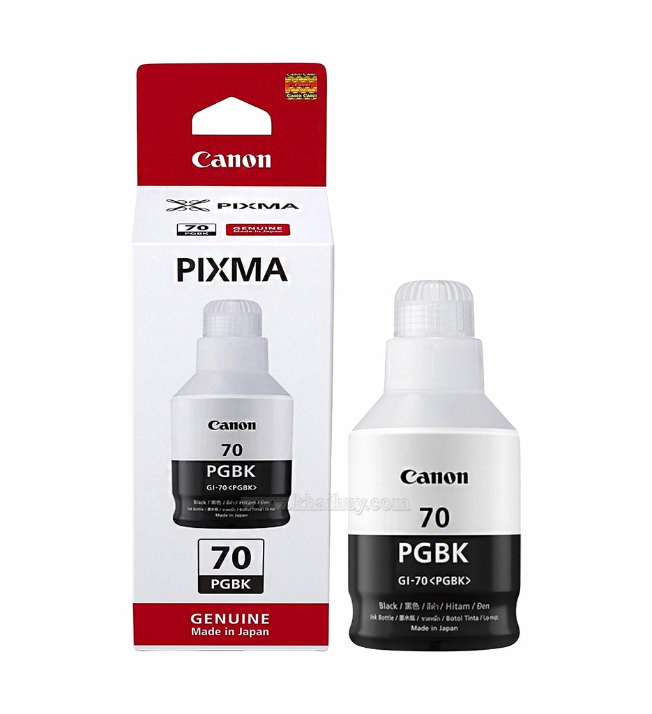 Mực nạp nước CANON GI70PGBK-3388C001AA (170ml, black, chính hãng) - Dùng cho hộp mực máy in phun G6070/ G5070/ GM2070