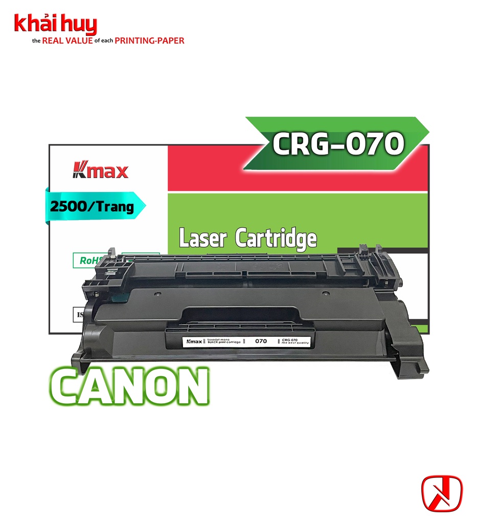 Hộp mực in laser KMAX W1480A/W1490A/CRG-070 (3K, black, có chíp) - Dùng cho máy LBP 243dw/ 246dw