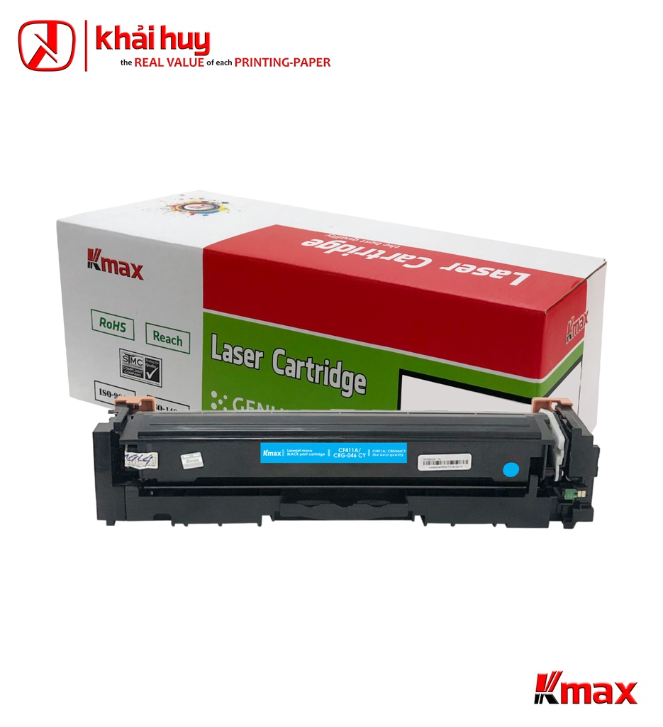 Hộp mực in laser KMAX CF411A/CRG-046 (2.3K, cyan, có chíp) - Dùng cho máy Color M452dn/ 477fdn * LBP651c/ 653cdw