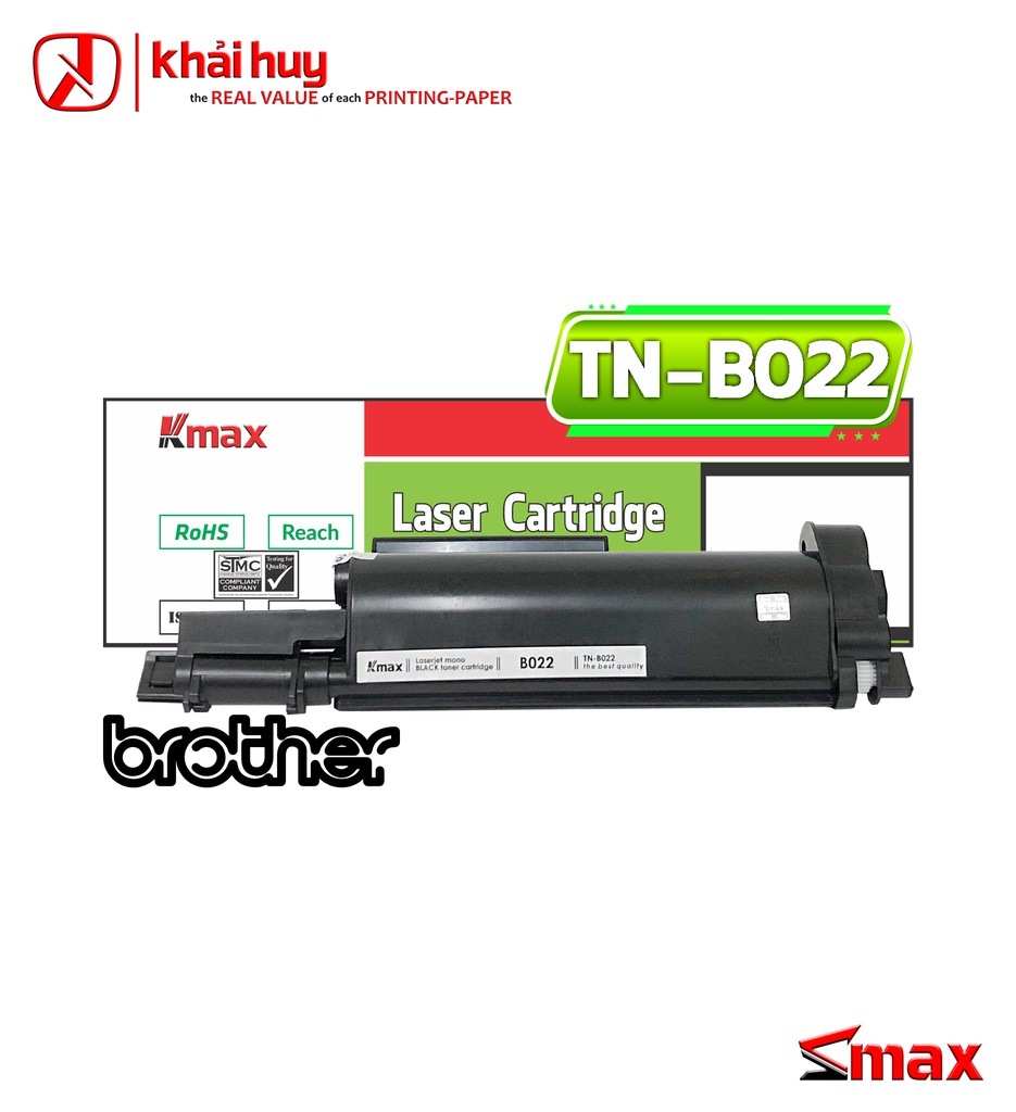 Hộp mực in laser KMAX TN-B022 (2K, black, không chíp) - Dùng cho máy DCP B7535dw/ B7520dw