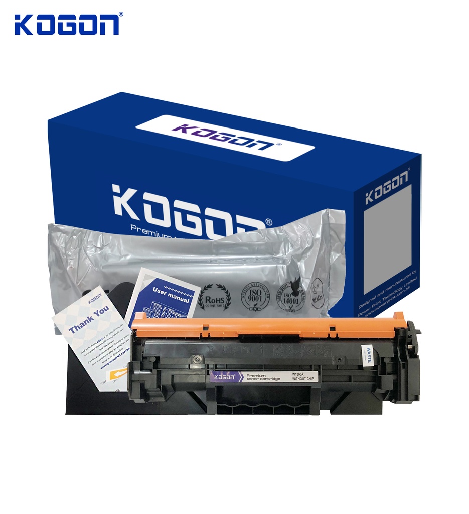 Hộp mực in laser KOGON W1360A (1.15K, black, không chíp) - Dùng cho máy Pro 211d/ 236d/ 208dw