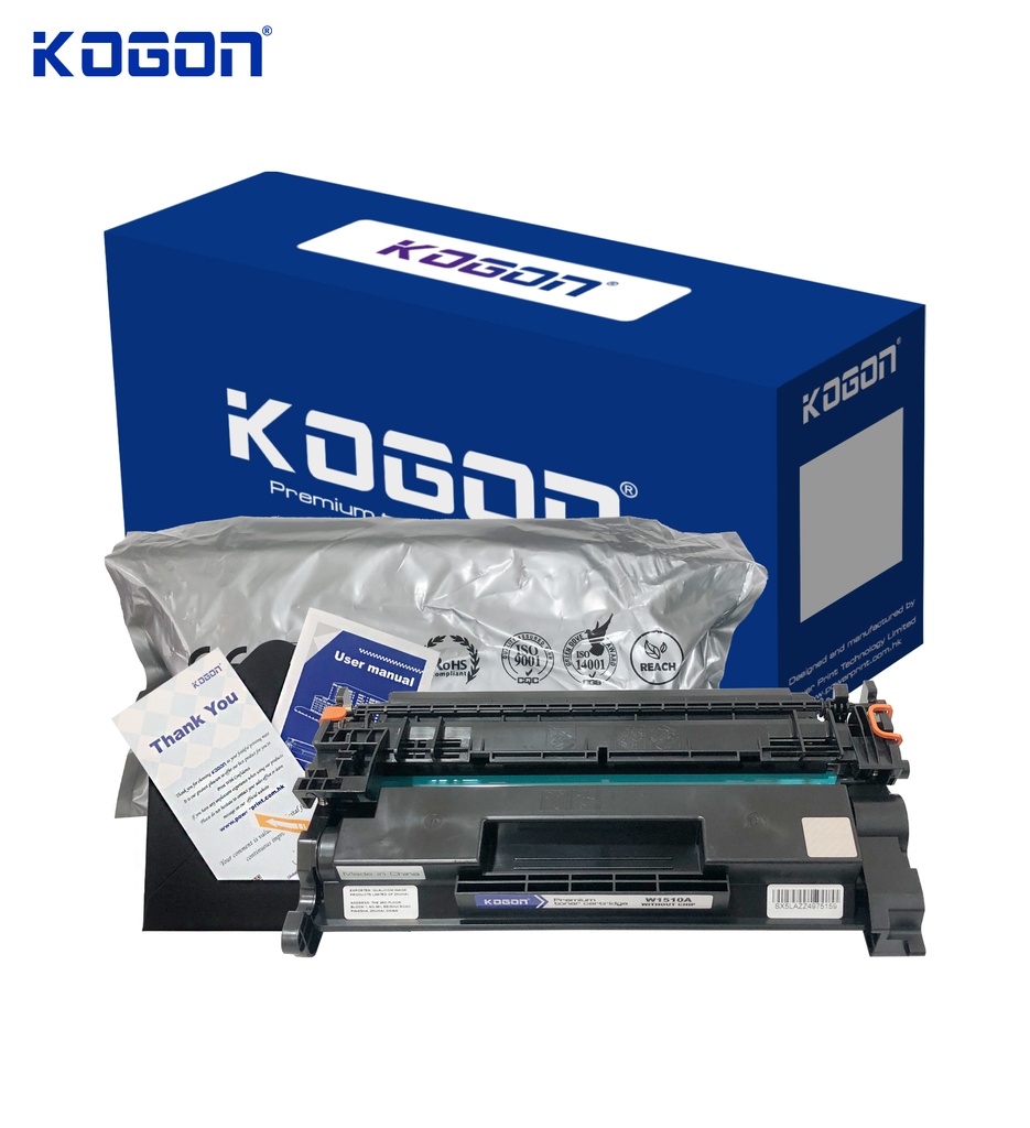 Hộp mực in laser KOGON W1510A (3.05K, black, không chip) - Dùng cho máy Pro 4003dn/ 4003dw