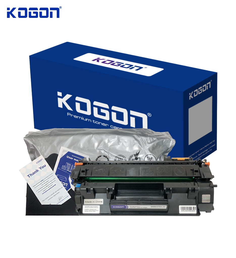 Hộp mực in laser KOGON Q5949A/Q7553A Universal (2.5K, black, có chíp) - Dùng cho máy 1160/ 1320/ P2015 * LBP 3300