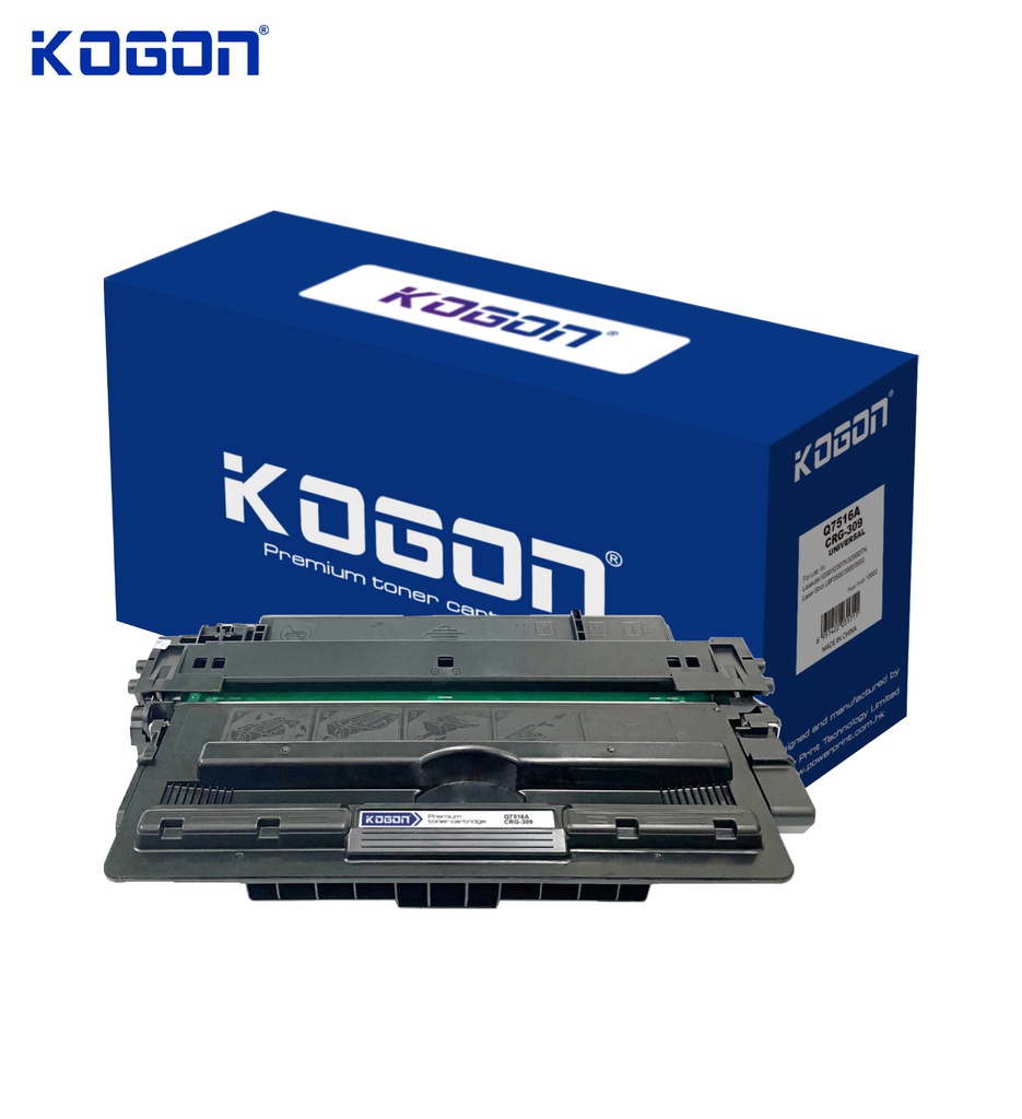 Hộp mực in laser KOGON Q7516A/CRG-309/509/709 Universal (12K, black, có chíp) - dùng cho máy 5200 * LBP 3500/ 3900