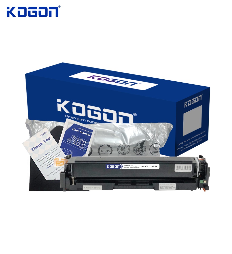 Hộp mực in laser KOGON 206A/W2110A (1.3K, black, có chíp) - Dùng cho máy Color M255dw/ 282nw/ 283cdw
