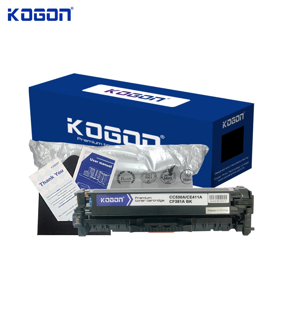Hộp mực in laser KOGON CC530A/CE410A/CF380A Universal (3.5K, black, có chíp) - Dùng cho máy CP2020/ 2025