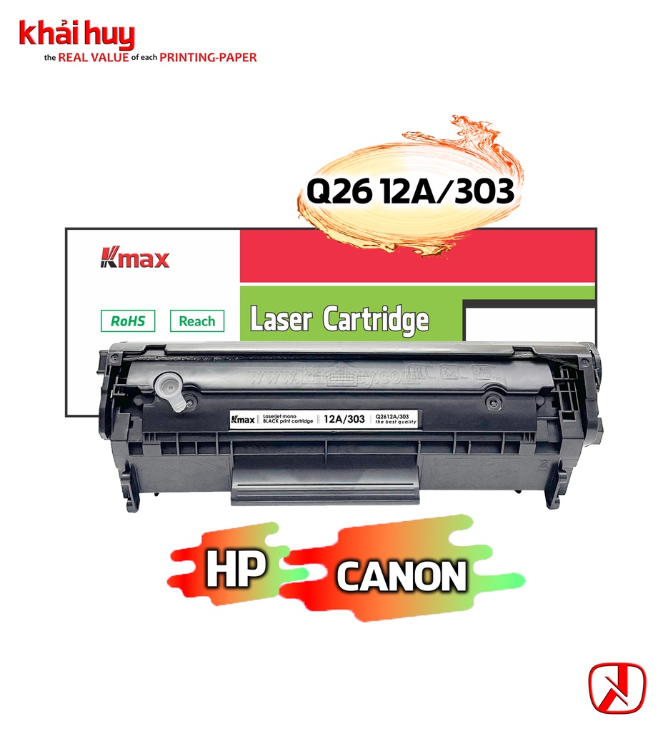 Hộp mực in laser KMAX Q2612A/FX-9/FX-10 Universal (2K, black, không chip) - dùng cho máy 1010/ 1020 * LBP 2900/ 3000