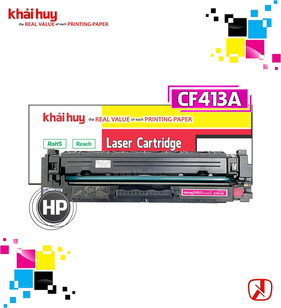 Hộp mực in laser KHẢI HUY CF413A (2.3K, magenta, có chíp) - Dùng cho máy Color M452dn/ 477fdn