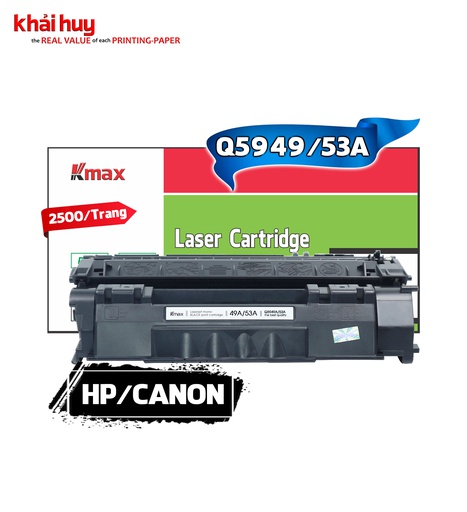 [HMUCLSR1551/102] Hộp mực in laser KMAX Q5949A/Q7553A Universal (2.5K, black, có chíp) - Dùng cho máy 1160/ 1320/ P2015