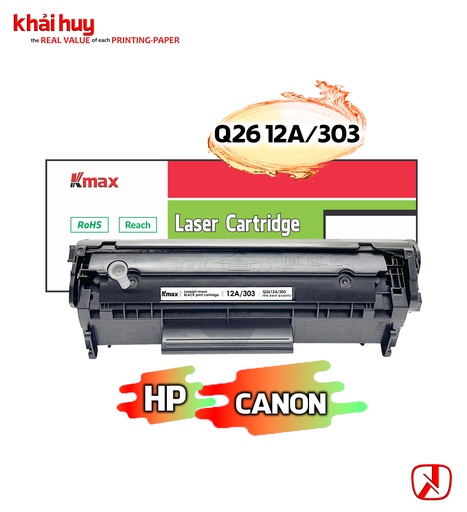 [HMUCLSR1551/116] Hộp mực in laser KMAX Q2612A/FX-9/FX-10 Universal (2K, black, không chip) - dùng cho máy 1010/ 1020 * LBP 2900/ 3000
