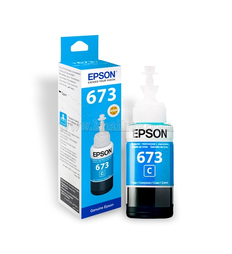 [MNAPPHU1561/58] Mực nạp nước EPSON 673C-C13T673200 (70ml, cyan, chính hãng) - Dùng cho hộp mực máy in phun L800/ L805/ L850