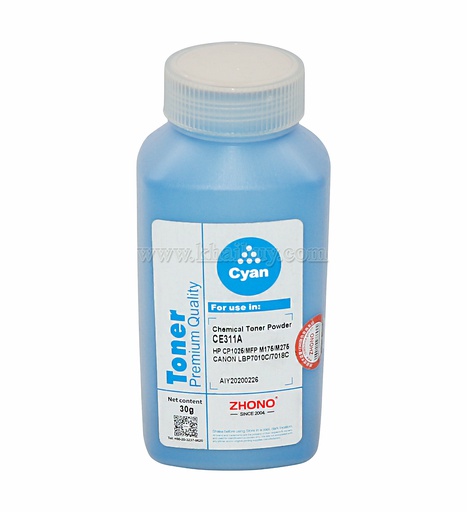 [MNAPLSR1561/48] Mực nạp laser ZHONO CE311A (30gr, cyan, không từ) - Dùng cho hộp mực máy in màu CP 1025/ M175 * LBP 7010C