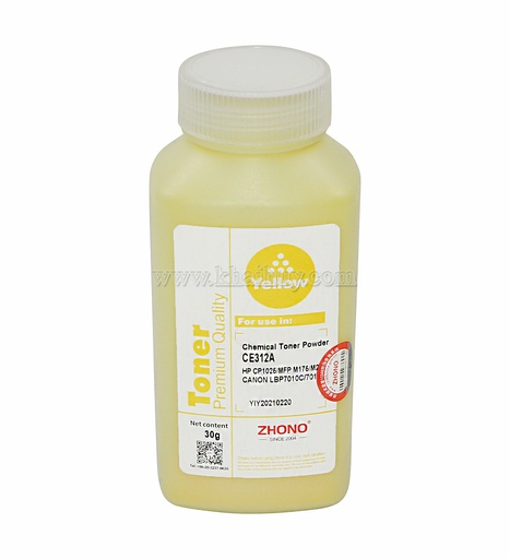 [MNAPLSR1561/49] Mực nạp laser ZHONO CE312A (30gr, yellow, không từ) - Dùng cho hộp mực máy in màu CP 1025/ M175 * LBP 7010C