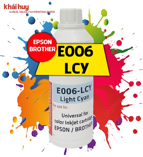[MNAPPHU1551/13] Mực nạp nước KMAX E006LCY-03 (70ml, light cyan, dyeUV) - Dùng cho hộp mực máy in phun L805/ L3110/ L3210