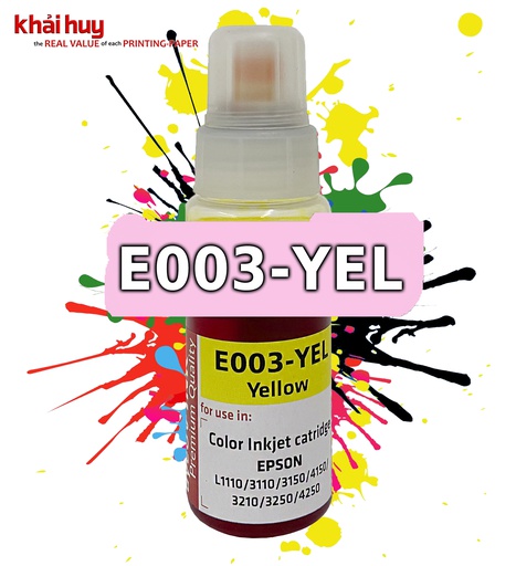 [MNAPPHU1561/19] Mực nạp nước KMAX E003YEL-03 (70ml, yellow, dyeUV) - Dùng cho hộp mực máy in phun L1110/ L3210/ L3250