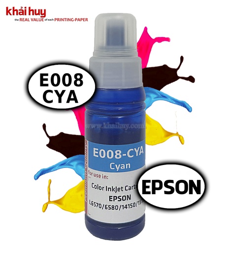 [MNAPPHU1561/95] Mực nạp nước KMAX E008CYA-03 (70ml, cyan, dyeUV) - Dùng cho hộp mực máy in phun L6570/ 6580