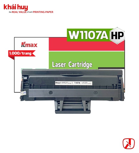 [HMUCLSR1551/12] Hộp mực in laser KMAX W1107A (1K, black, có chíp) - Dùng cho máy 107a/ MFP 135a/ 137fnw