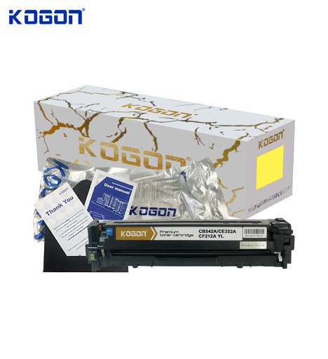 [HMUCLSR1561/375] Hộp mực in laser KOGON PLATINUM CB542A/CE322A/CF212A Universal (1.8K, yellow, có chíp) - Dùng cho máy CP1215/ 1510/ 1518