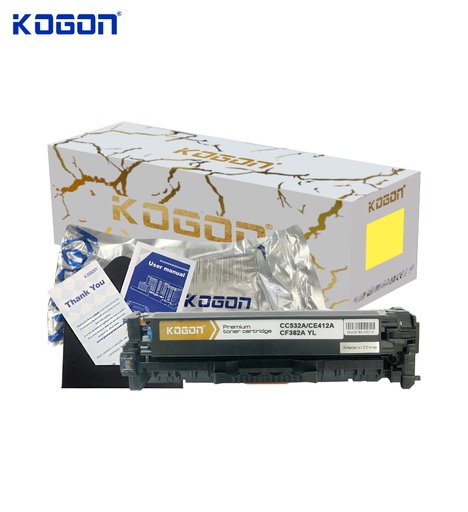 [HMUCLSR1561/379] Hộp mực in laser KOGON PLATINUM CC532A/CE412A/CF382A Universal (2.8K, yellow, có chíp) - Dùng cho máy CP2020/ 2025