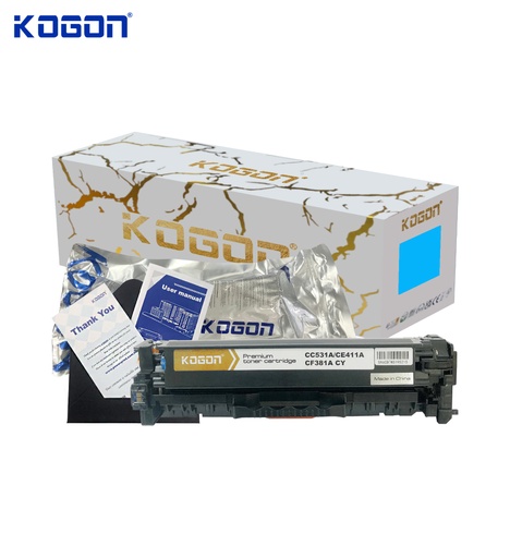 [HMUCLSR1561/380] Hộp mực in laser KOGON PLATINUM CC531A/CE411A/CF381A Universal (2.8K, cyan, có chíp) - Dùng cho máy CP2020/ 2025