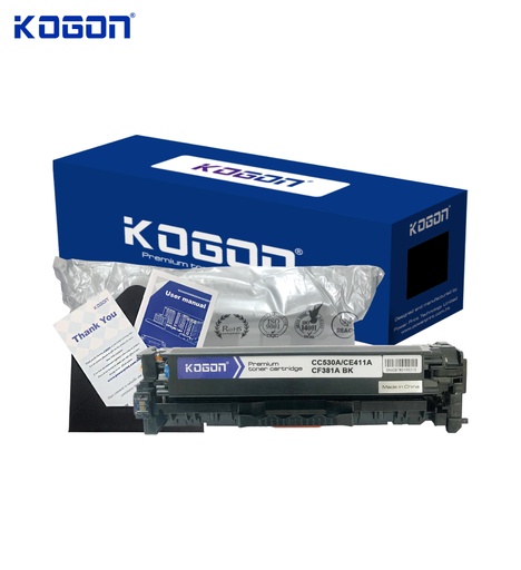 [HMUCLSR1561/409] Hộp mực in laser KOGON CC530A/CE410A/CF380A Universal (3.5K, black, có chíp) - Dùng cho máy CP2020/ 2025